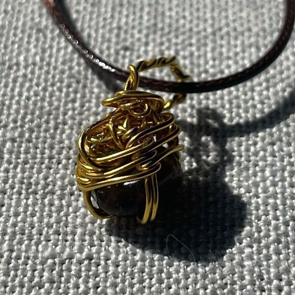 🌋 SMOKEY QUARTZ BOHO GEMSTONE PENDANT NECKLACE 🌋 - Picture 8 of 9